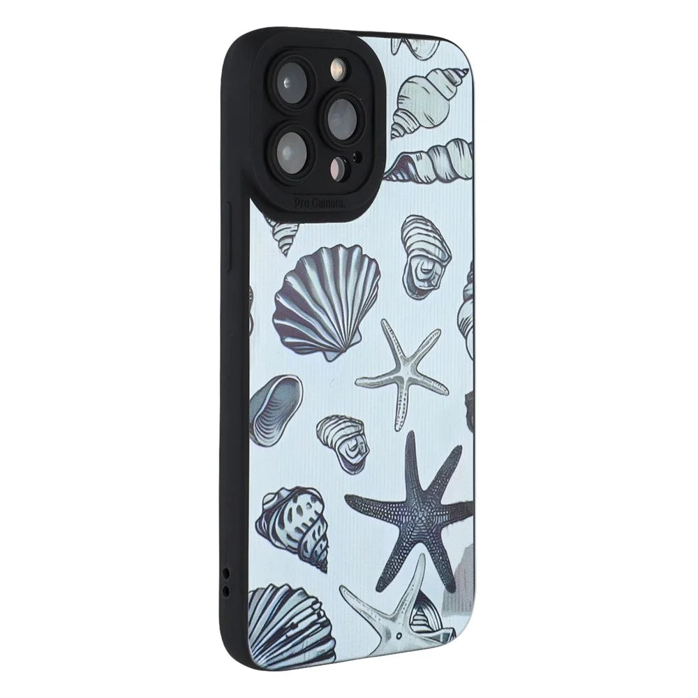 For iPhone 13 Pro Case Starfish Shells Pattern Shockproof TPU Phone Back Cover - 1