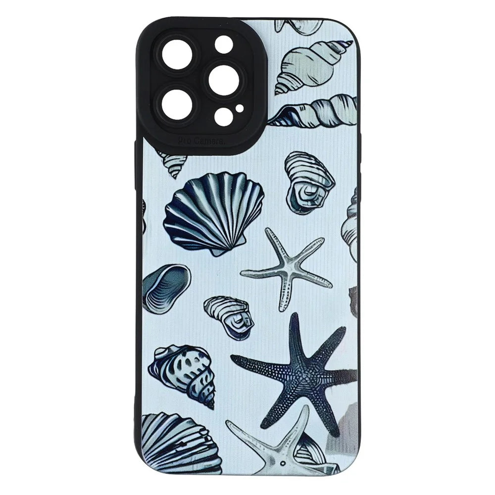 For iPhone 13 Pro Case Starfish Shells Pattern Shockproof TPU Phone Back Cover - 3