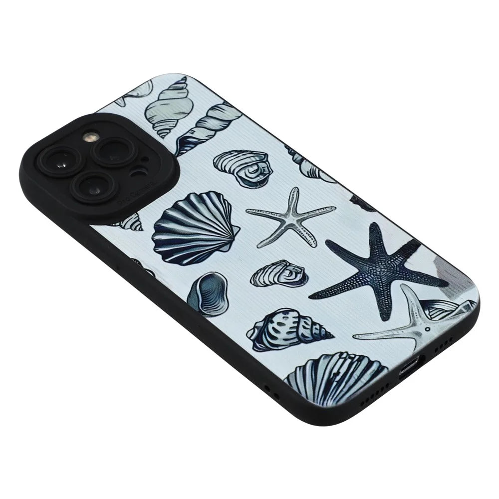 For iPhone 13 Pro Case Starfish Shells Pattern Shockproof TPU Phone Back Cover - 5