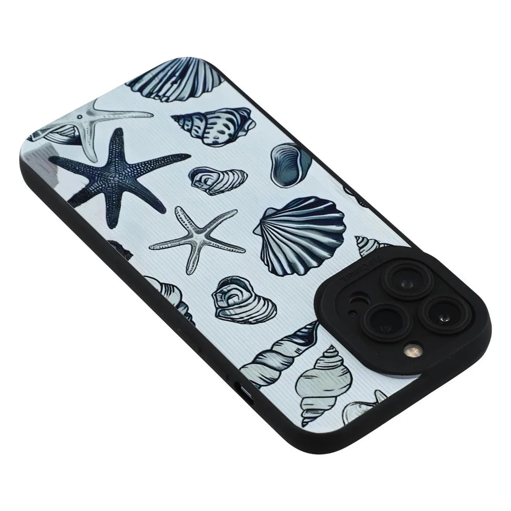 For iPhone 13 Pro Case Starfish Shells Pattern Shockproof TPU Phone Back Cover - 6