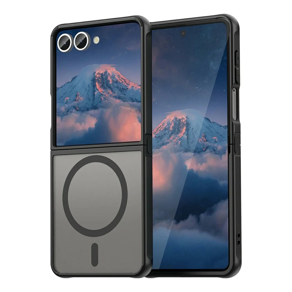 For Samsung Galaxy Z Flip7 5G Magnetic Case Anti Drop PC + TPU Phone Cover - Black - 1