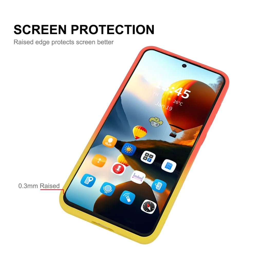 ENKAY HAT PRINCE For Samsung Galaxy A55 5G Silicone Case   Gradient Color Cover Magnetic Case - Orange+Yellow - 3