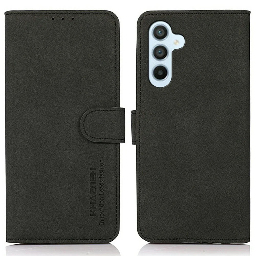 KHAZNEH For Samsung Galaxy A18 5G / A18 4G / A17 5G / A17 4G / A26 5G Case PU Leather Wallet Stand Phone Cover - Black - 1