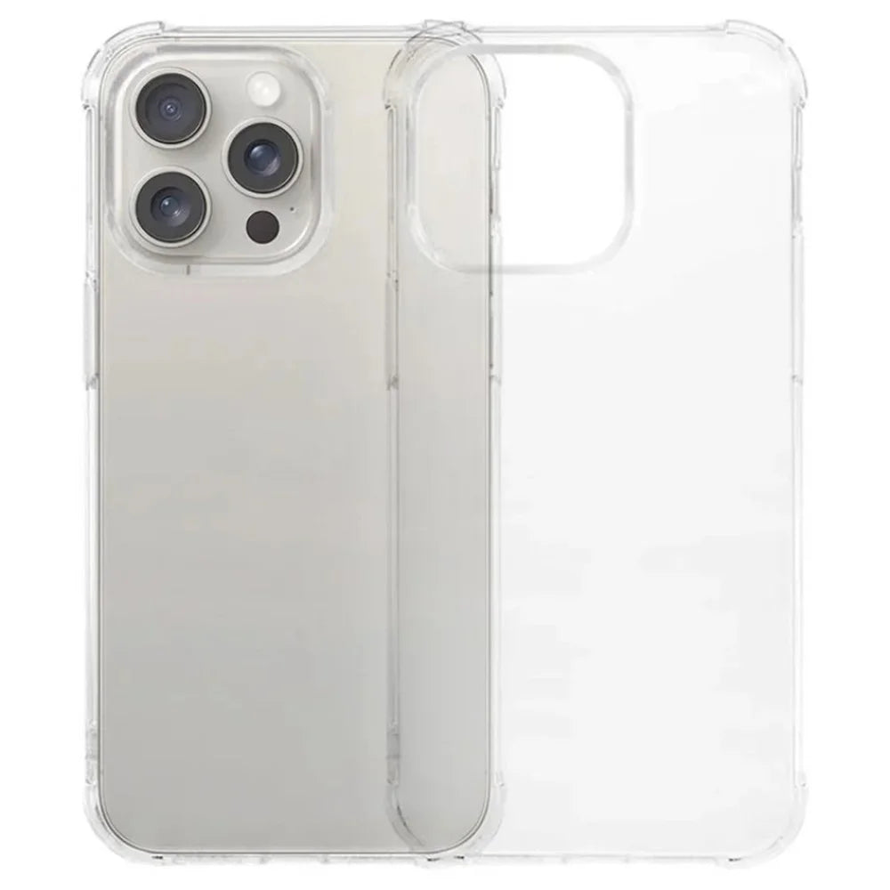 WANLONFENG For iPhone 15 Pro Max TPU Case  WL3 Series 1.5mm Phone Cover with 2Pcs Tempered Glass (Big Lens Hole) - Transparent - 2