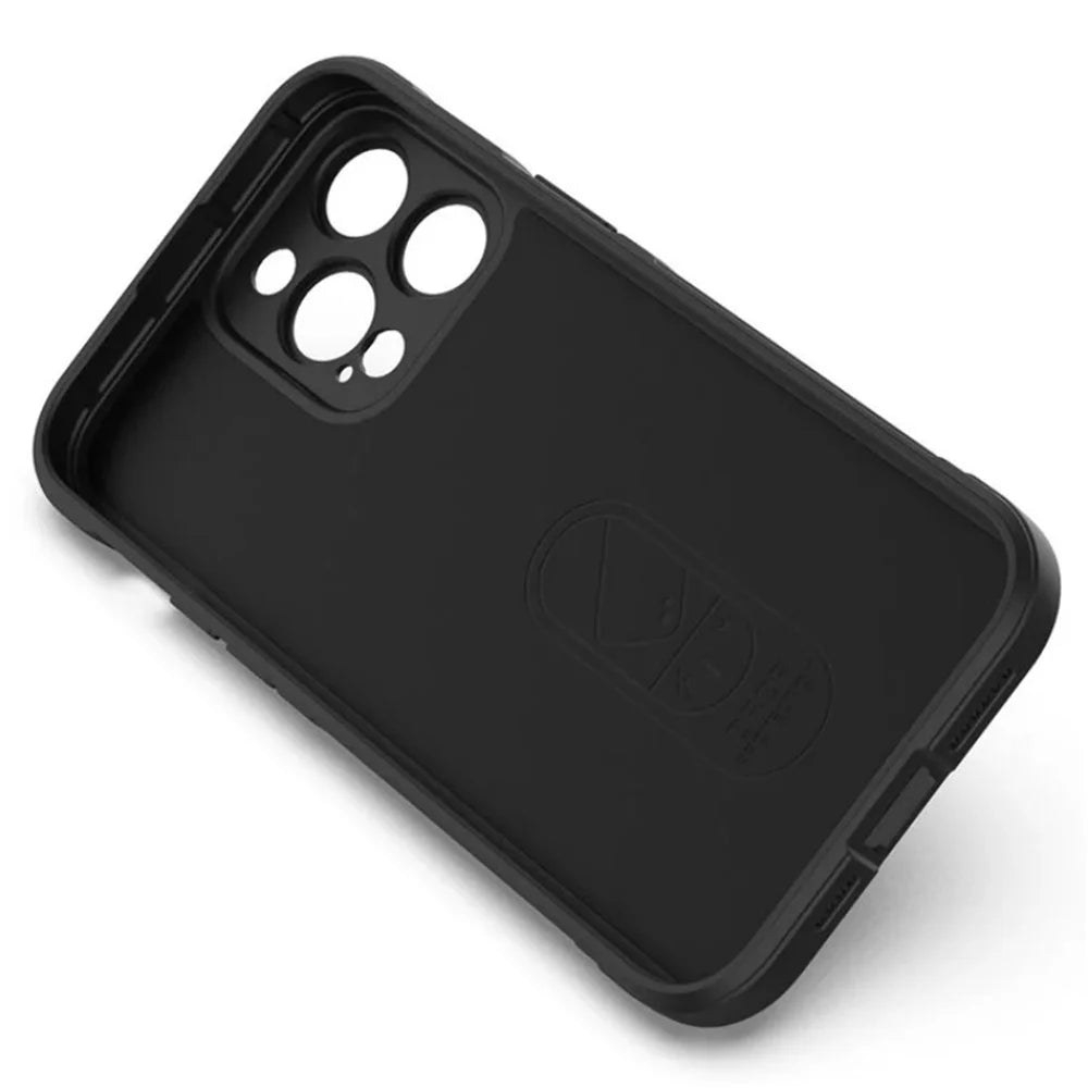 WANLONFENG For iPhone 13 Pro 6.1 inch TPU Case  HD Series Anti Slip Phone Cover with Tempered Glass - Black - 3