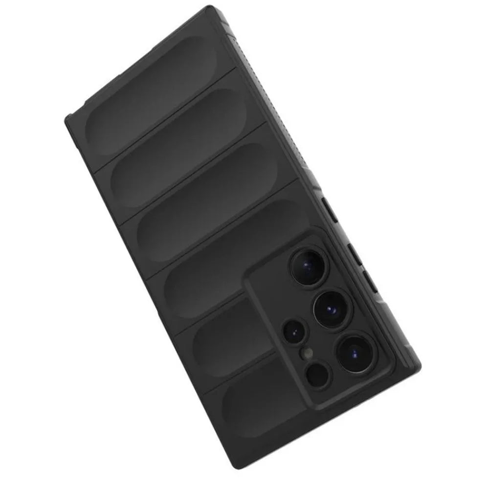 WANLONFENG For Samsung Galaxy S24 Ultra TPU Case  HD Series Anti Slip Phone Cover with Tempered Glass - Black - 5