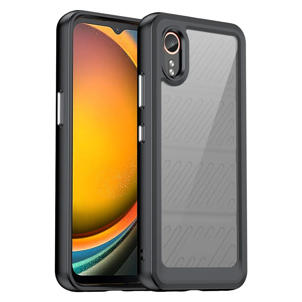 WANLONFENG For Samsung Galaxy Xcover7 Phone Case  XC Series TPU Acrylic Cover with Tempered Glass (Big Lens Hole) - Black - 2