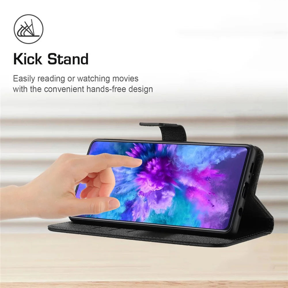 For iPhone 18 Pro / 17 Pro Case Wallet Imprint PU Leather Flip Folio Phone Cover - Black - 3