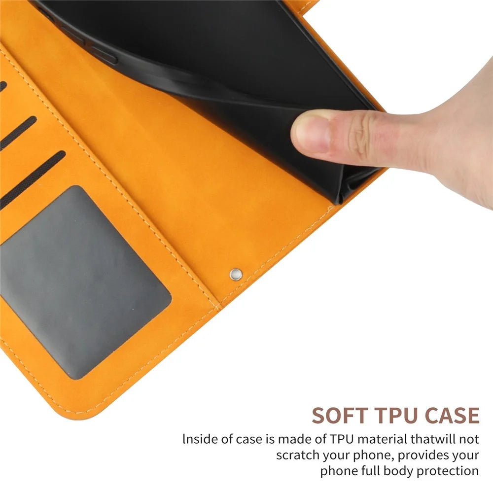 For iPhone 18 Pro Max / 17 Pro Max Case Sunflower Imprint Leather Wallet Phone Cover with Wrist Strap - Yellow - 6