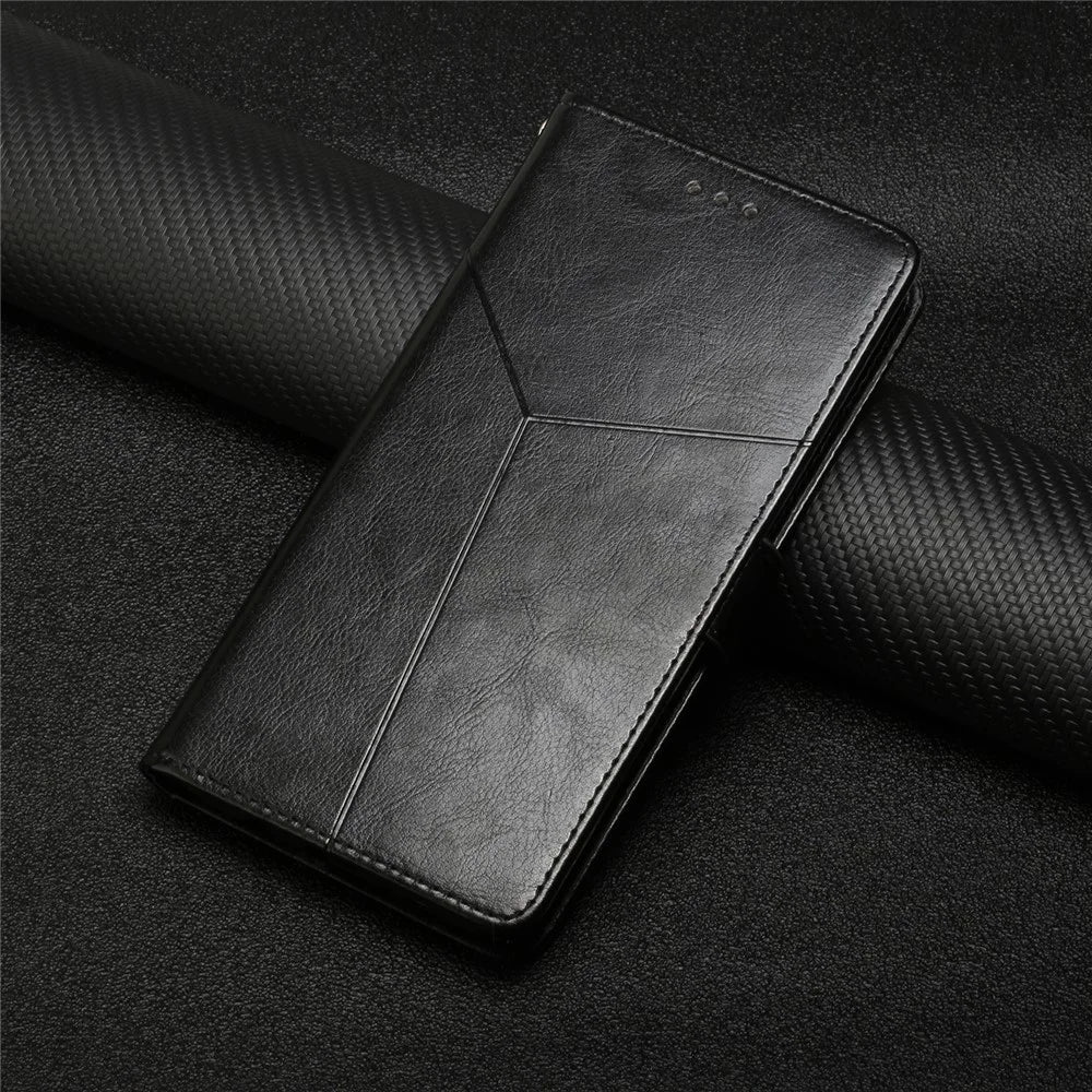 For iPhone 18 Pro Max / 17 Pro Max Case with Wrist Strap Y Shaped Lines Imprint Leather Phone Cover - Black - 7