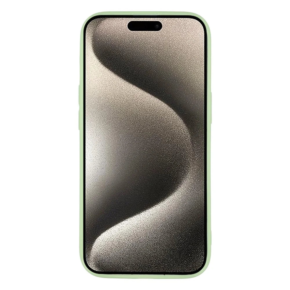 25Pcs For iPhone 15 Case 1.2mm TPU Matte Phone Cover - Matcha Green - 2