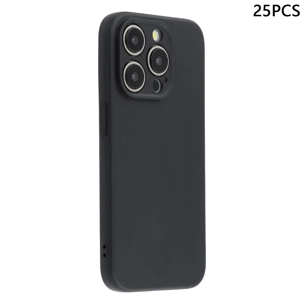 25Pcs For iPhone 12 Pro Case 1.2mm TPU Matte Phone Cover - Black - 1