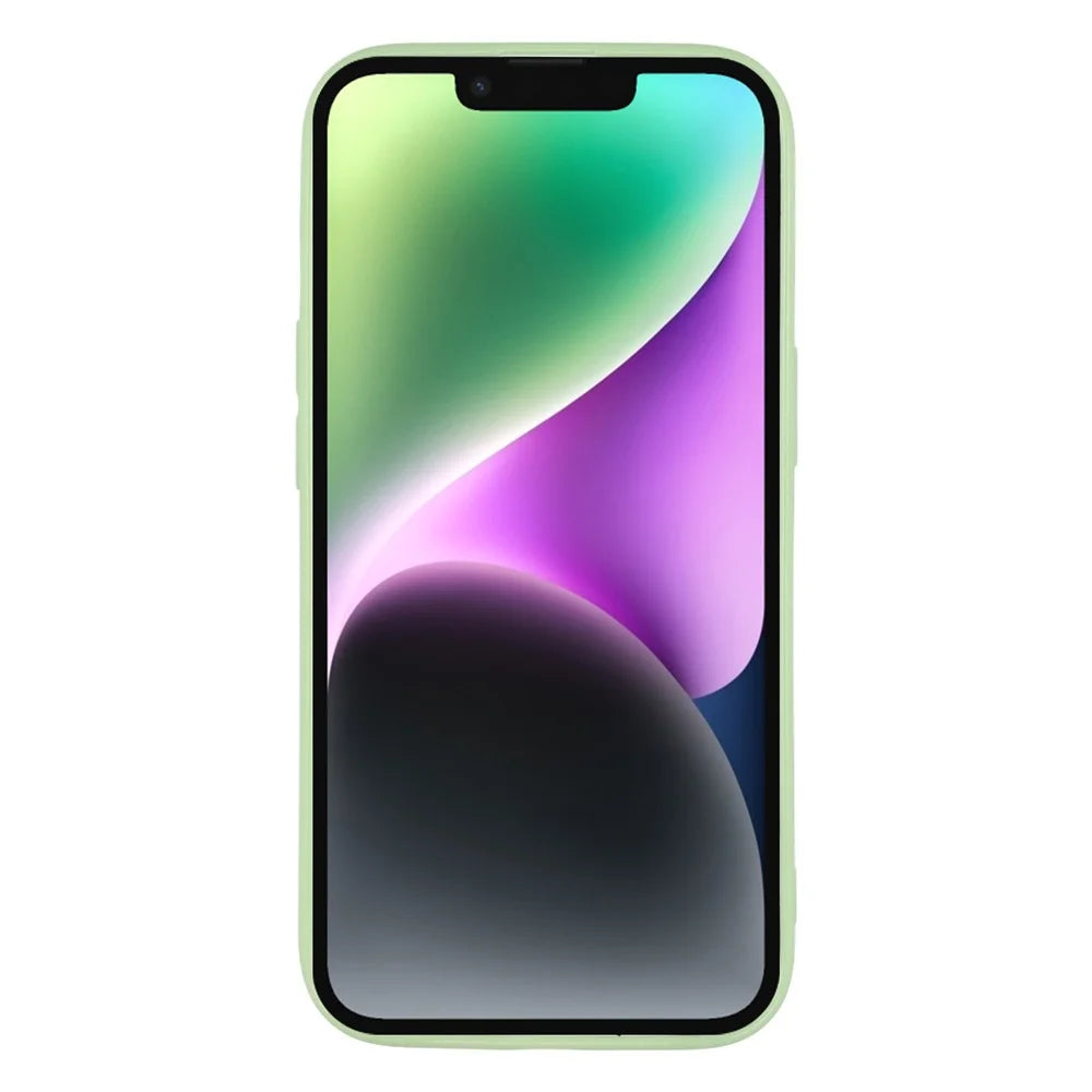 25Pcs For iPhone 14 Case 1.2mm TPU Matte Phone Cover - Matcha Green - 2