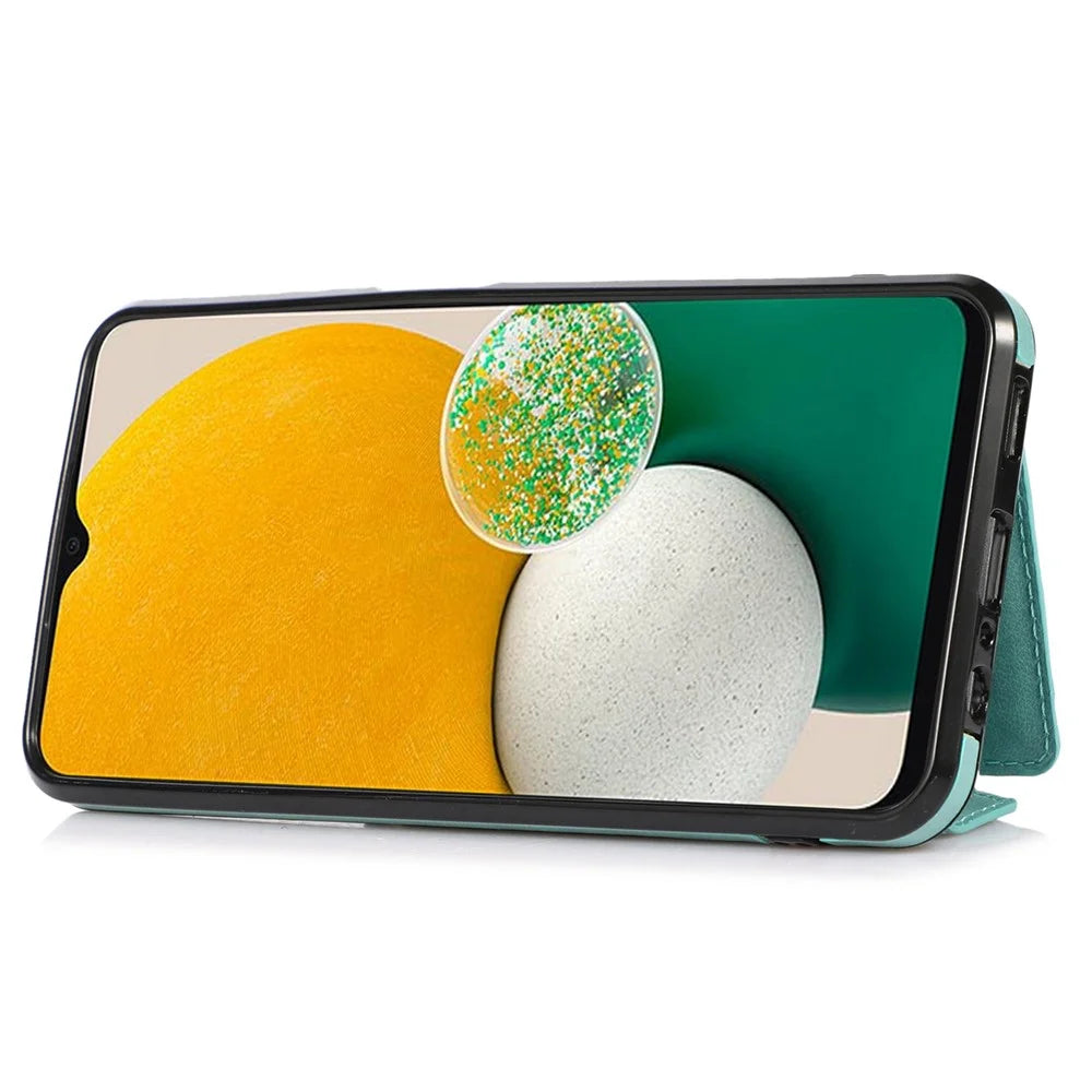 For Samsung Galaxy A16 4G / 5G Cell Phone Case Triangle Lid Card Bag Leather + TPU Cover with Long Strap - Green - 2