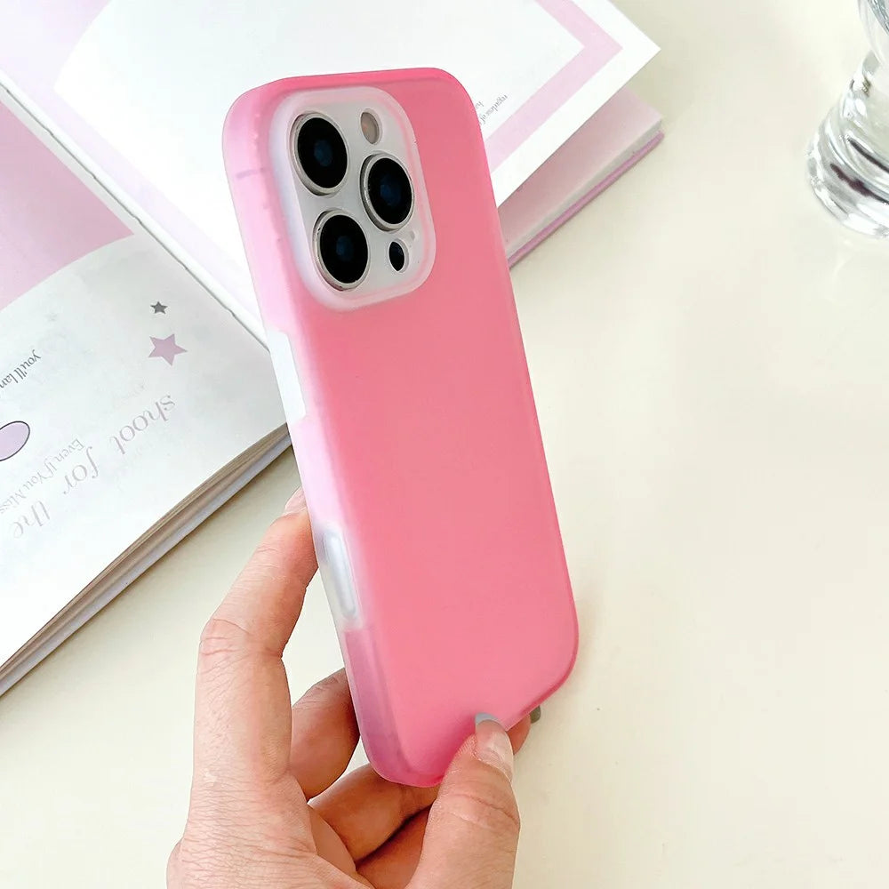 For iPhone 16 Pro Case Slim Silicone Phone Back Cover Anti-Fingerprint - Pink - 3
