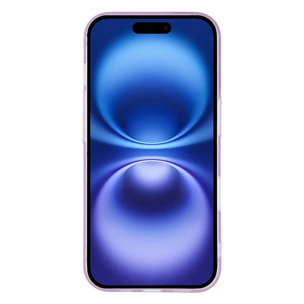 For iPhone 16 Case Heat Dissipation Hard PC Phone Cover with Camera Lens Protector - Transparent Purple - 2