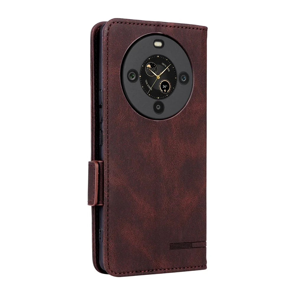 For FOSSiBOT S3 Pro 4G Case Leather Wallet Flip Phone Cover with Hardware Decor - Coffee - 7