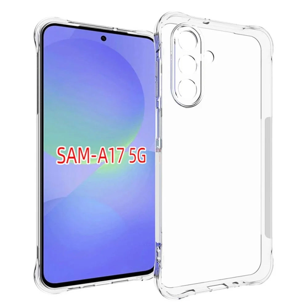 WANLONFENG For Samsung Galaxy A17 5G / A17 4G Case  WL Series 2.0mm TPU Phone Cover with Tempered Glass Film - Transparent - 6