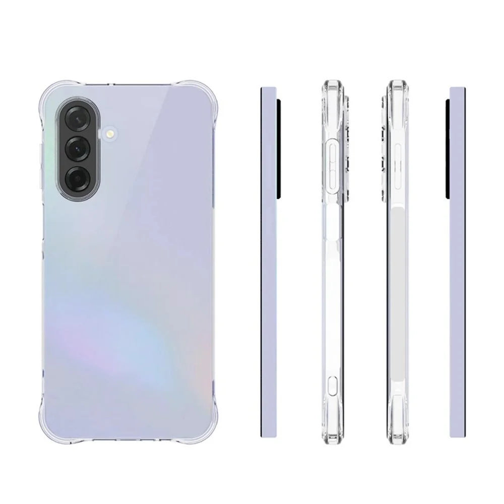 WANLONFENG For Samsung Galaxy A17 5G / A17 4G TPU Case  WL2 Series 2.0mm Phone Cover with 2Pcs Tempered Glass Films - Transparent - 2