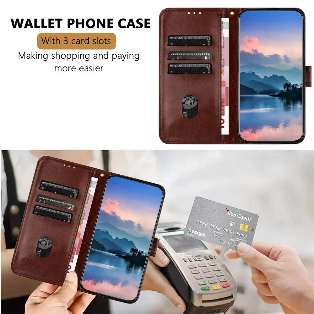 For iPhone 15 Leather Case Litchi Texture Wallet Stand Anti Drop Phone Cover with Wrist Strap - Brown - 4