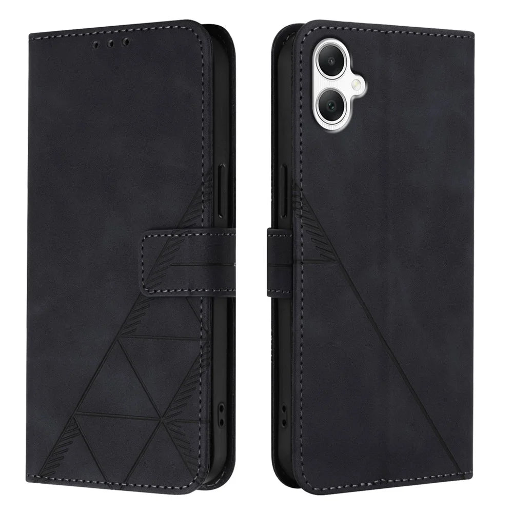 For Samsung Galaxy A06 4G Leather Case with Hand Strap Wallet Stand Phone Cover - Black - 2