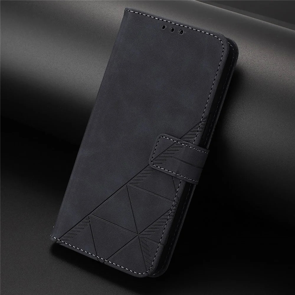 For Samsung Galaxy F14 4G / Galaxy A05s 4G Leather Case with Hand Strap Wallet Stand Phone Cover - Black - 6