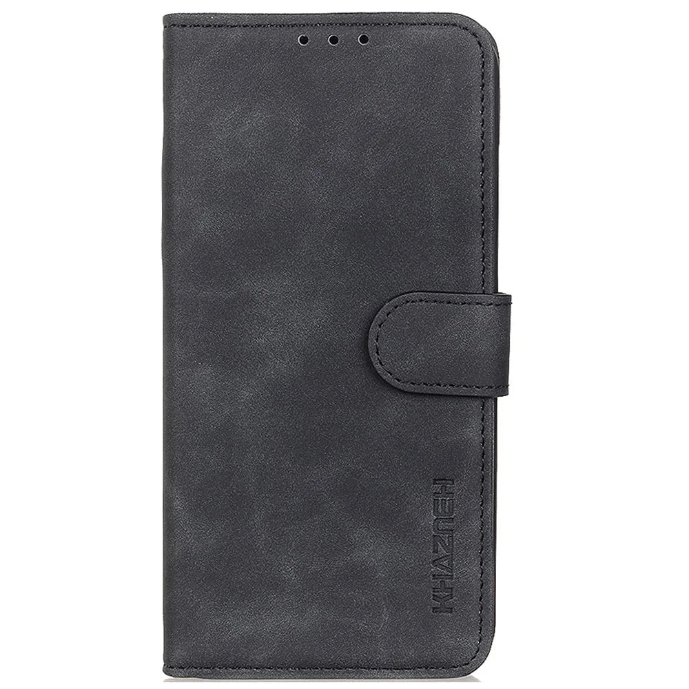 KHAZNEH PU Leather Case For Samsung Galaxy A18 5G / A18 4G / A17 5G / A17 4G / A26 5G Retro Texture Phone Cover - Black - 7