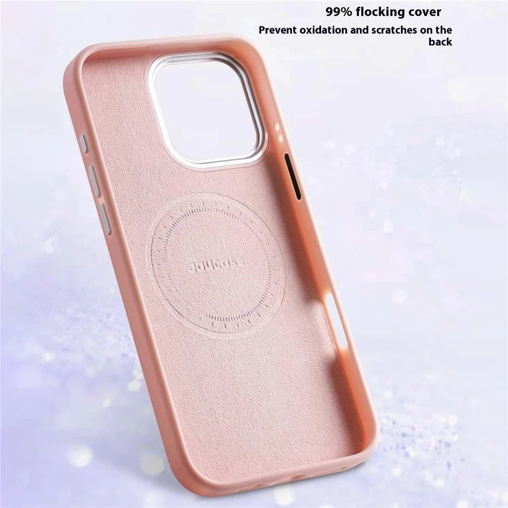 JAUCASE For iPhone 15 Pro Max Case Compatible with MagSafe Textured PU + TPU + PC Phone Back Cover - Pink - 2