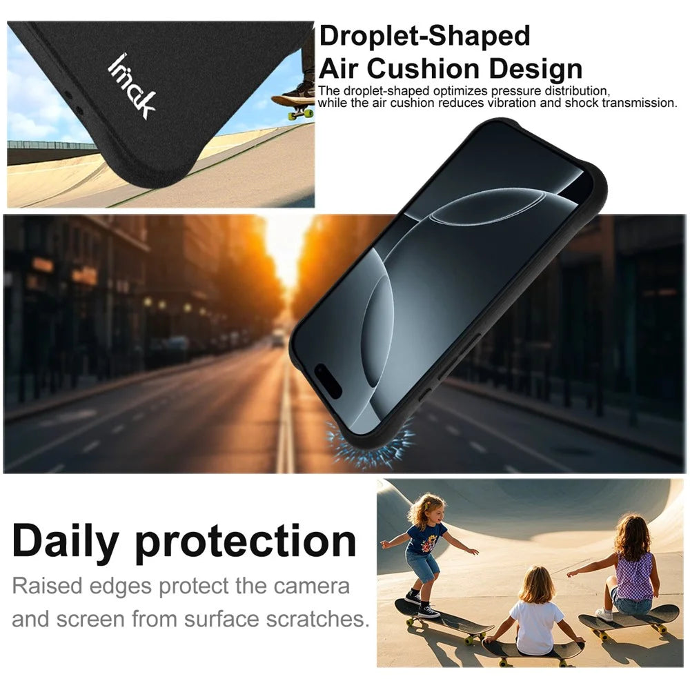 IMAK For iPhone 17 Pro Case TPU Phone Cover Airbag Shockproof Protection - Matte Black - 7
