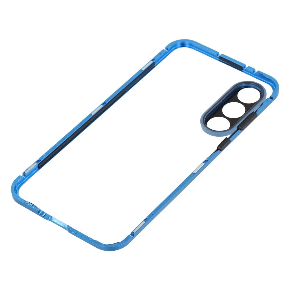 For Samsung Galaxy A56 5G Case with Anti-Spy Screen Protector  /  Lens Film Tempered Glass Metal Phone Cover - Dark Blue - 6