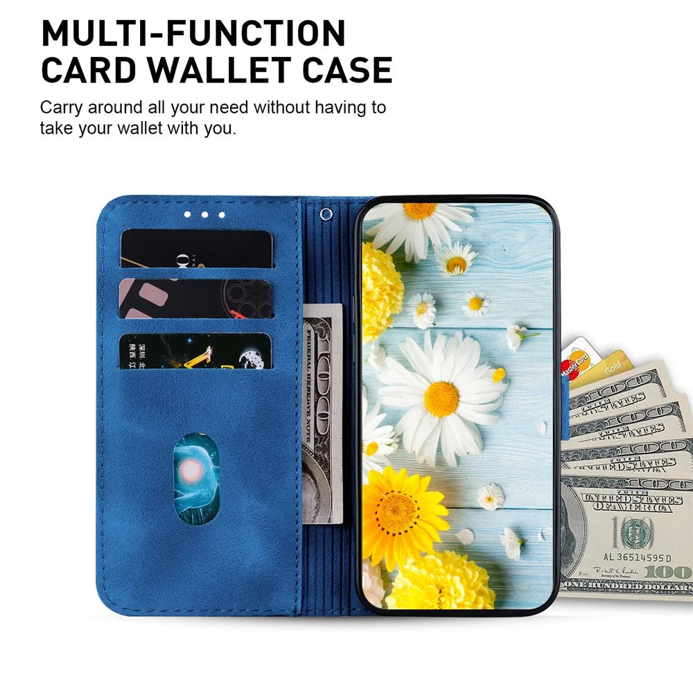 For TECNO Camon 40 Pro 5G  /  4G Stand Case Lily Flower Imprint Leather Phone Cover with Wrist Strap - Dark Blue - 2