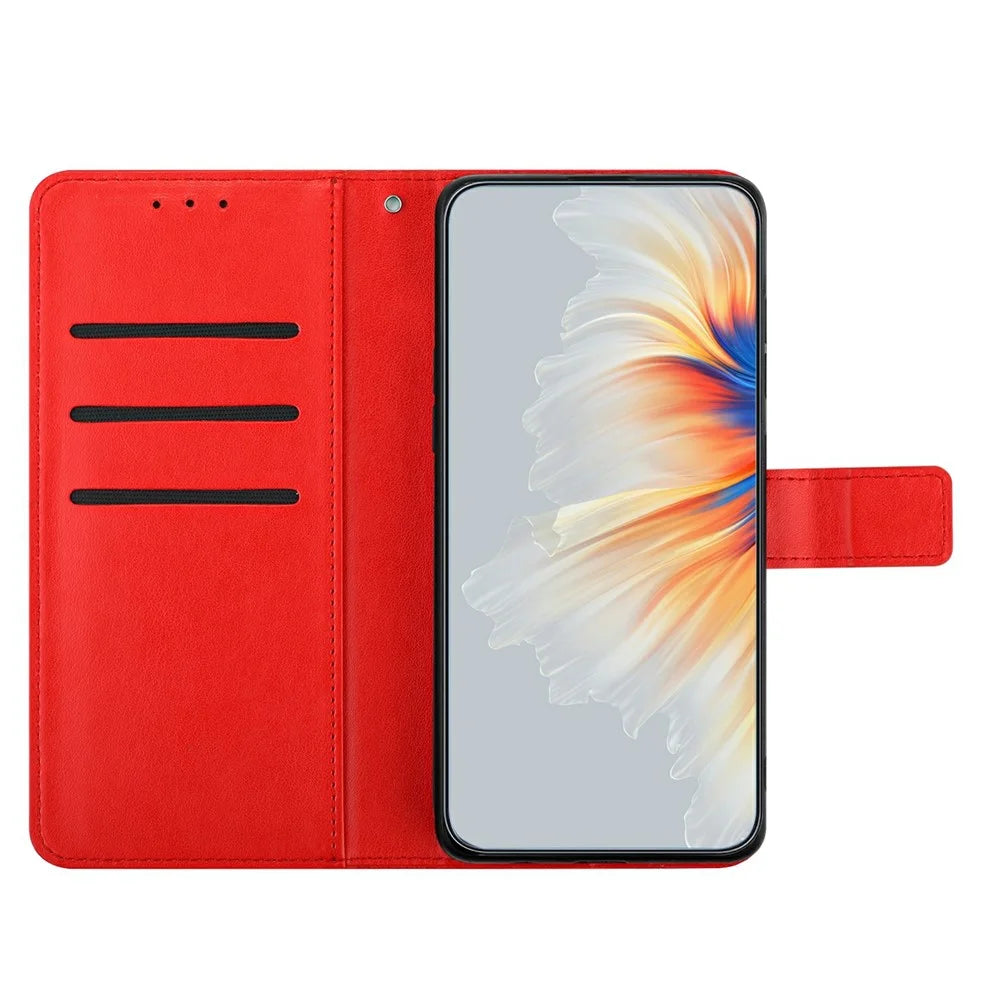 For iPhone 18 Pro Max / 17 Pro Max Leather Case with Card Slots Mandala Pattern Phone Cover Stand - Red - 2
