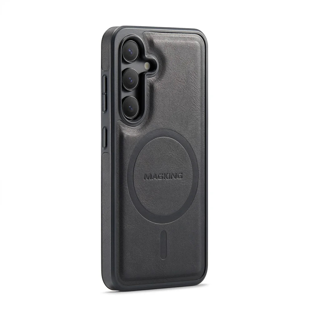 MAGKING K3 Series For Samsung Galaxy S25 Magnetic Case Wallet PC + TPU + PU Phone Cover - Black - 4