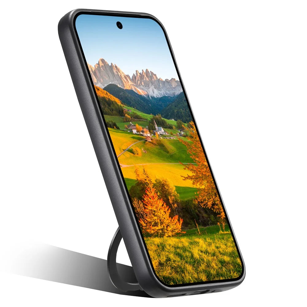 SUTENI G3 For Google Pixel 10 / 10 Pro Magnetic Case Rotating Kickstand Carbon Fiber Texture Leather Phone Back Cover - 5