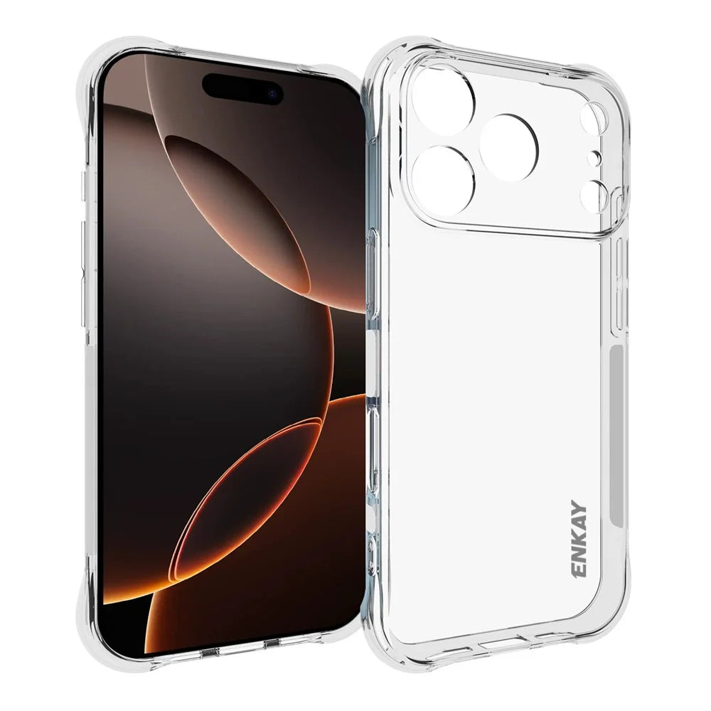 ENKAY HAT PRINCE For iPhone 17 Pro Max Clear Phone Case   Shockproof Anti-slip TPU Cover - Transparent - 1