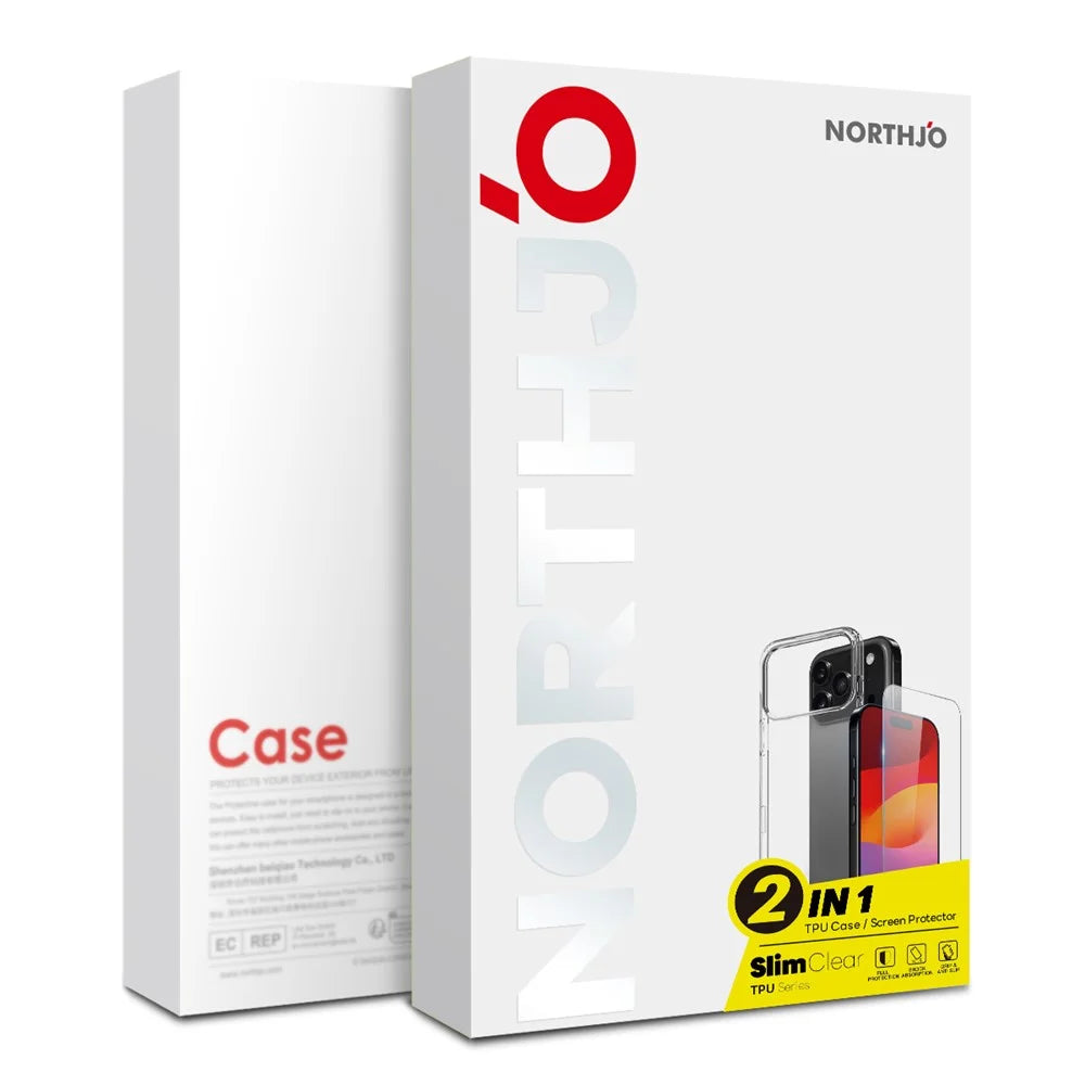 NORTHJO For iPhone 17 Case Soft TPU Clear Phone Cover with Tempered Glass Screen Protector - 4