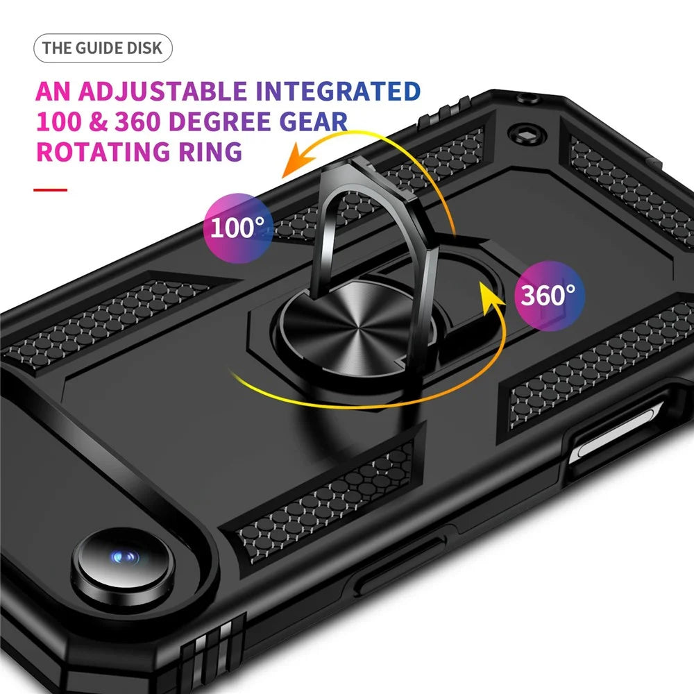 For iPhone Air Case PC + TPU Phone Cover with Kickstand - Black - 3
