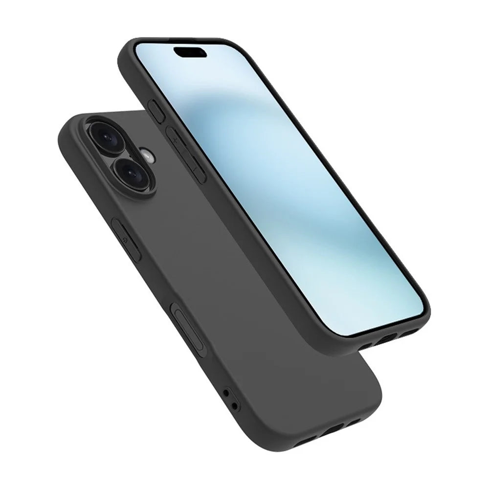 For iPhone 17 Case Soft Matte Back TPU Black Phone Cover , Large Cutout - 2