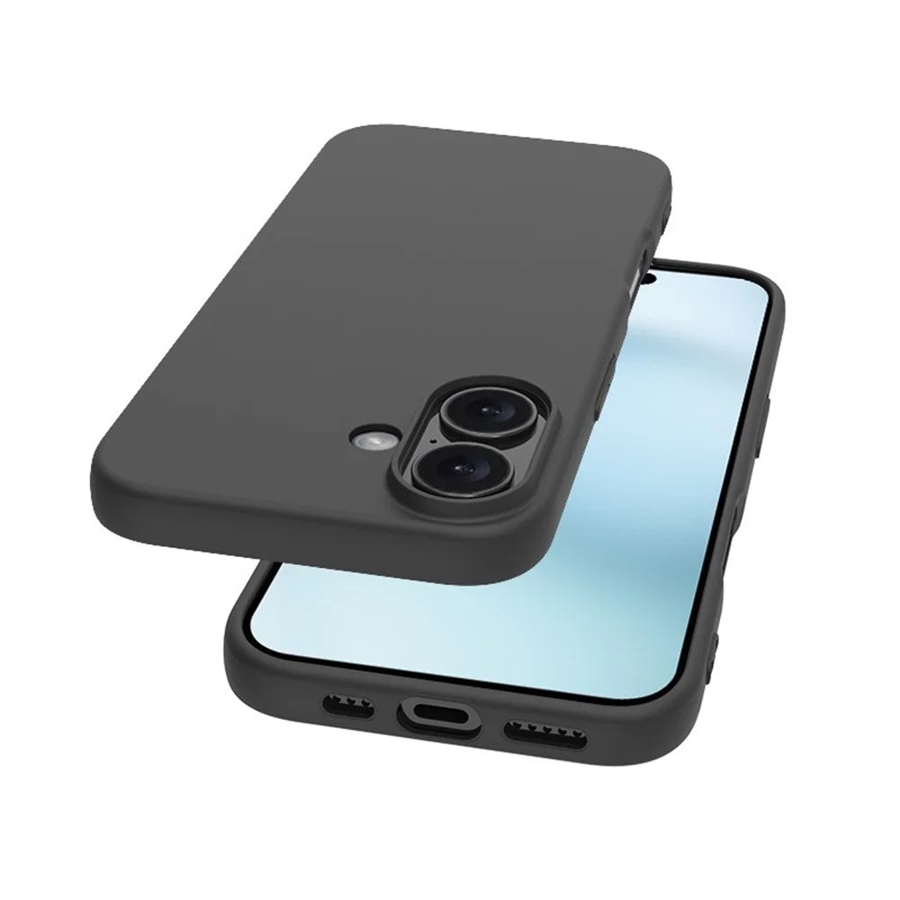 For iPhone 17 Case Soft Matte Back TPU Black Phone Cover , Large Cutout - 3