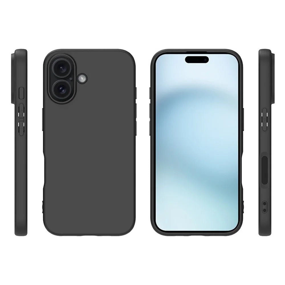 For iPhone 17 Case Soft Matte Back TPU Black Phone Cover , Large Cutout - 4