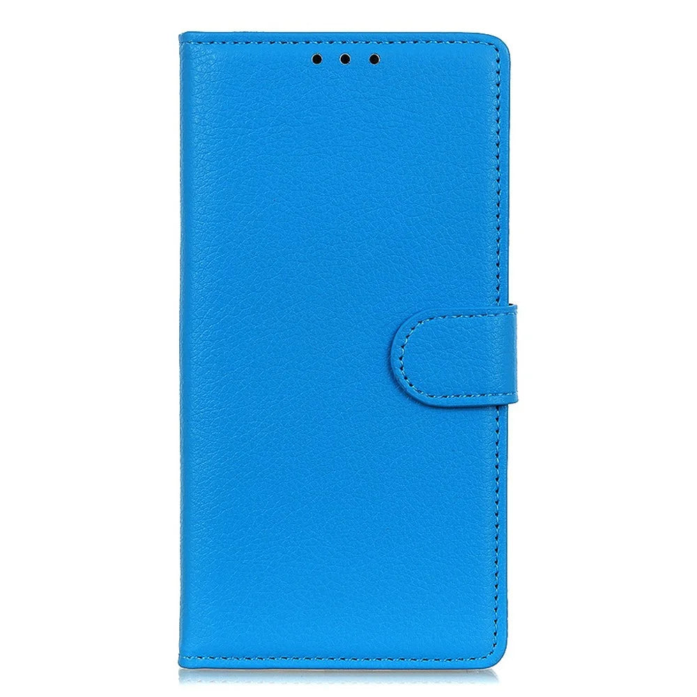 For Samsung Galaxy XCover7 Pro Wallet Case PU Leather Phone Cover Litchi Texture - Blue - 6