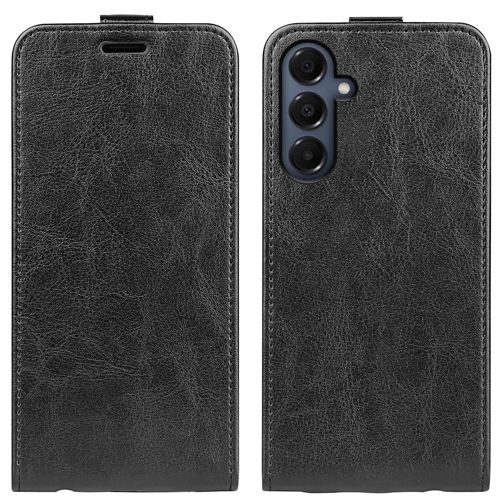 For Samsung Galaxy A18 5G / A18 4G / A17 5G / 4G / F17 5G / M17 5G Case with Card Slots Vertical Flip Leather Phone Cover - Black - 1