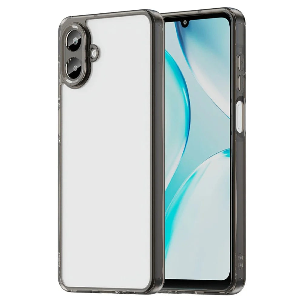 For Samsung Galaxy A07 4G Case TPU + Acrylic Phone Back Cover Anti Yellowing - Black - 1