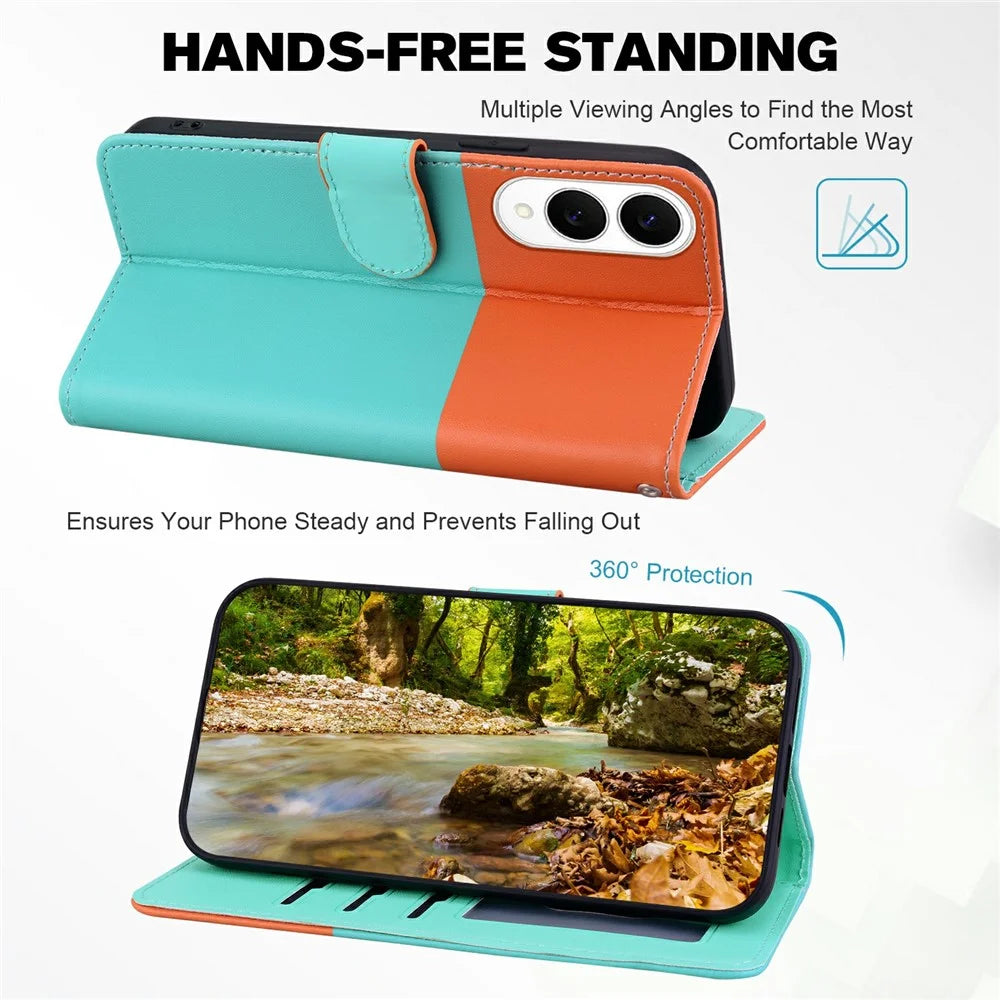 Cartoon Pet Series for Samsung Galaxy S25 Edge Wallet Phone Case Splicing Leather Flip Cover - Sky Blue - 3