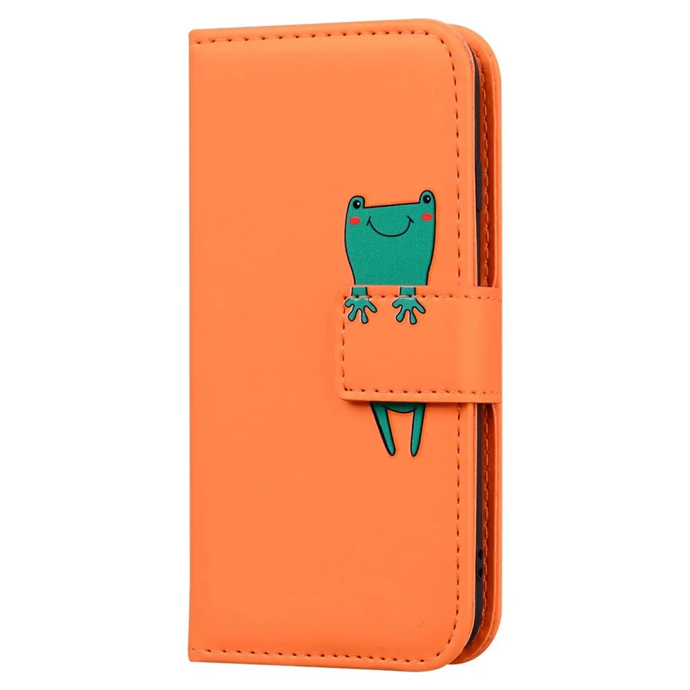 For Samsung Galaxy A56 5G Case Cartoon Pattern Wallet Leather Phone Cover - Orange - 7