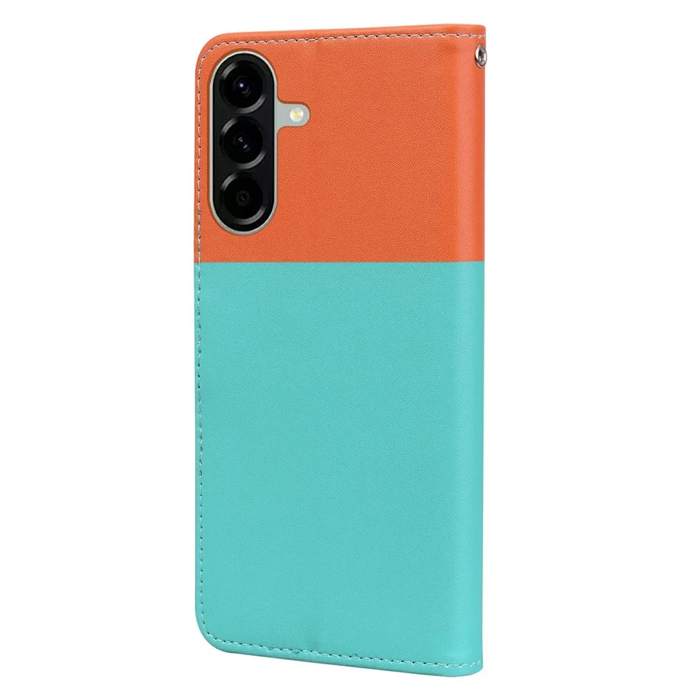 Cartoon Pet Series for Samsung Galaxy A36 5G Wallet Phone Case Splicing Leather Flip Cover - Sky Blue - 5