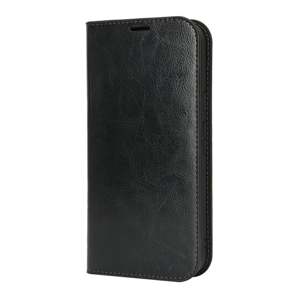 For Google Pixel 10 Pro XL Case Crazy Horse Texture Split Leather Wallet Phone Cover - Black - 7