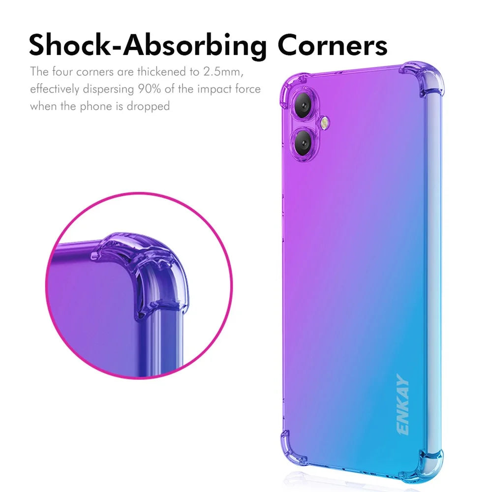 ENKAY For Samsung Galaxy A07 4G TPU Case  Thickened Four Corner Drop-proof Phone Back Cover - Purple / Blue - 2