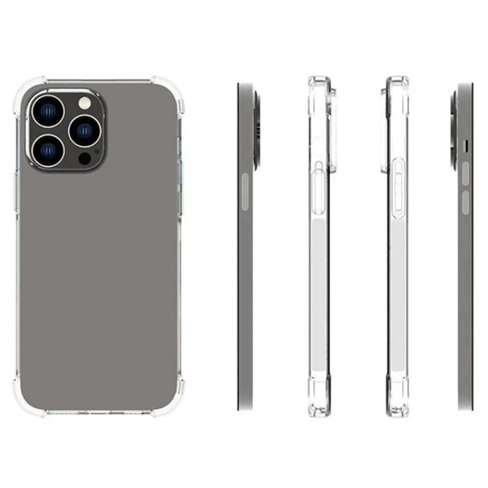 WANLONFENG For iPhone 13 Pro Max 6.7 inch Back Cover  TM Series 2.0mm Clear TPU Phone Case (Big Lens Hole) - Transparent - 5