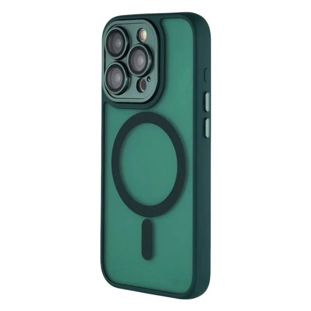 WANLONFENG For iPhone 11 Pro Case Compatible with MagSafe  QB Series PC TPU Phone Cover with Screen Film - Dark Green - 4